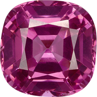 Cushion cut rose garnet, 9.59 by 9.57 mm, shown at actual size