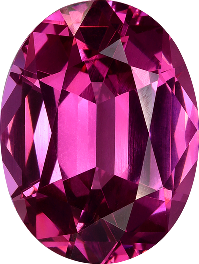 Oval cut rose garnet, 13.58 by 10.29 mm, shown at actual size
