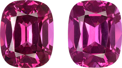 Cushion cut rose garnet, 13.45 by 10.63 mm, shown at actual size