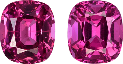 Cushion cut rose garnet, 11.66 by 10.01 mm, shown at actual size