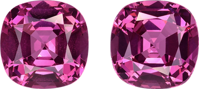 Cushion cut rose garnet, 8.86 by 8.83 mm, shown at actual size