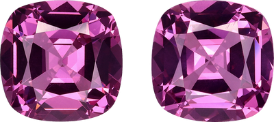 Cushion cut rose garnet, 8.21 by 8.19 mm, shown at actual size