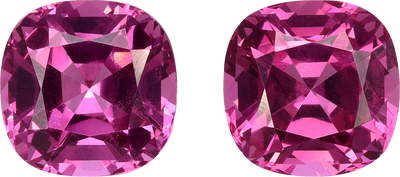 Cushion cut rose garnet, 8.46 by 8.44 mm, shown at actual size