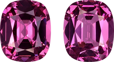 Cushion cut rose garnet, 9.63 by 7.95 mm, shown at actual size