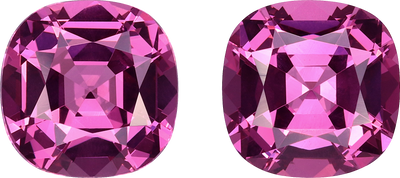 Cushion cut rose garnet, 7.83 by 7.82 mm, shown at actual size