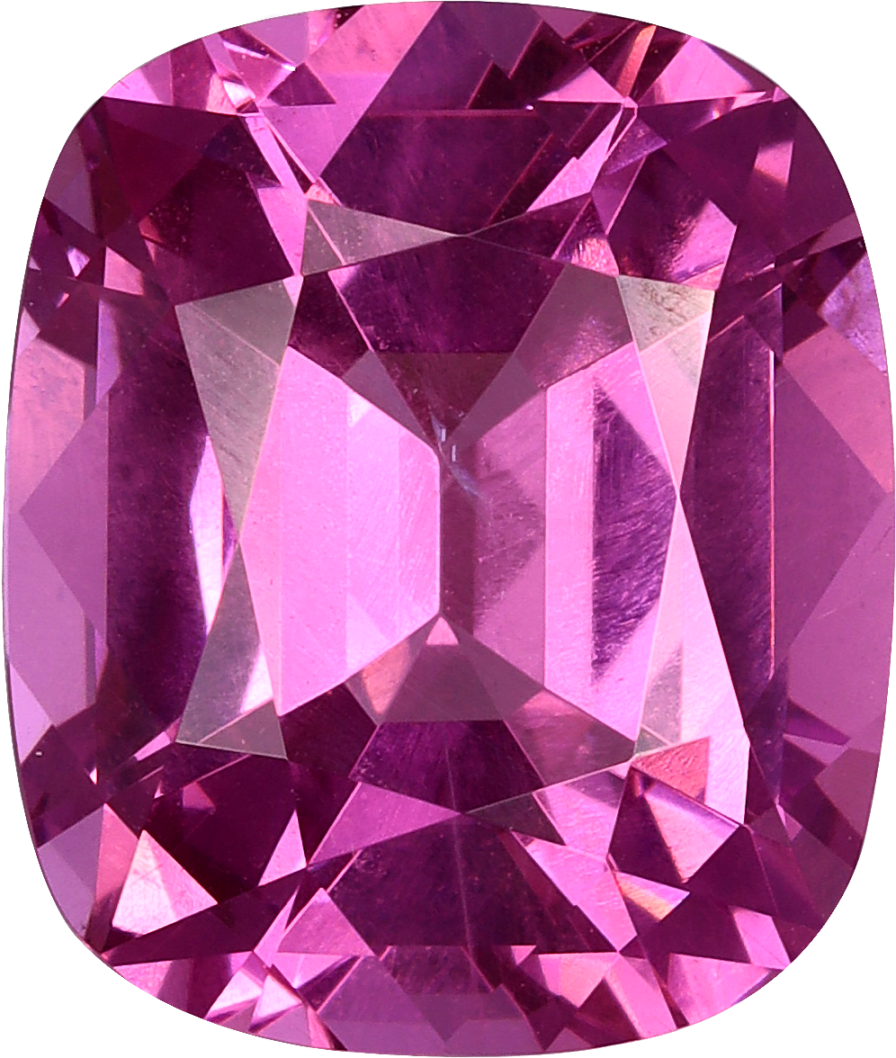 Cushion cut rose garnet, 10.68 by 9.01 mm, shown at actual size