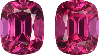 Cushion cut rose garnet, 12.73 by 10.24 mm, shown at actual size