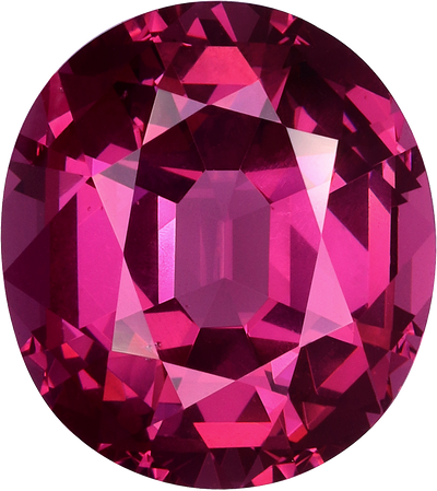 Oval cut rose garnet, 13.07 by 11.65 mm, shown at actual size