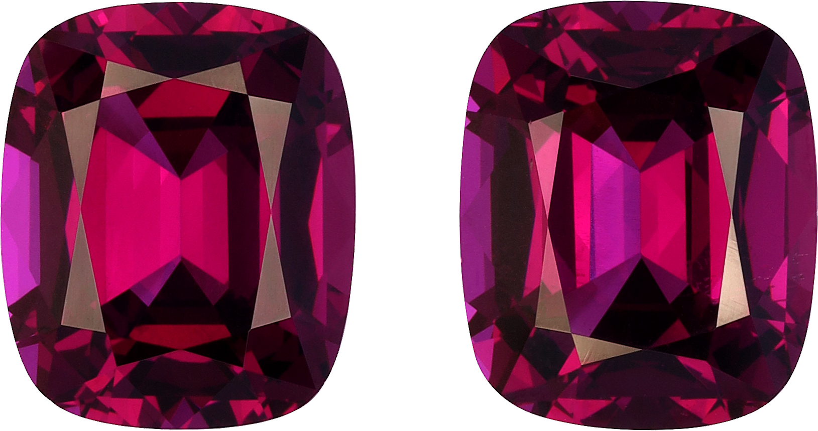 Cushion cut umbalite garnet, 12.1 by 10.08 mm, shown at actual size