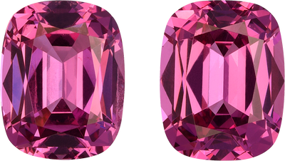 Cushion cut rose garnet, 10.11 by 7.92 mm, shown at actual size