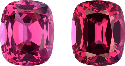Cushion cut rose garnet, 11.17 by 9.15 mm, shown at actual size