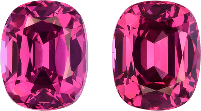 Cushion cut rose garnet, 10.61 by 8.42 mm, shown at actual size