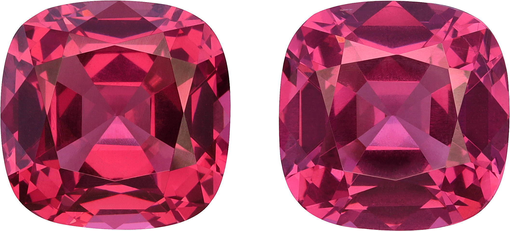 Cushion cut rose garnet, 9.13 by 9.12 mm, shown at actual size