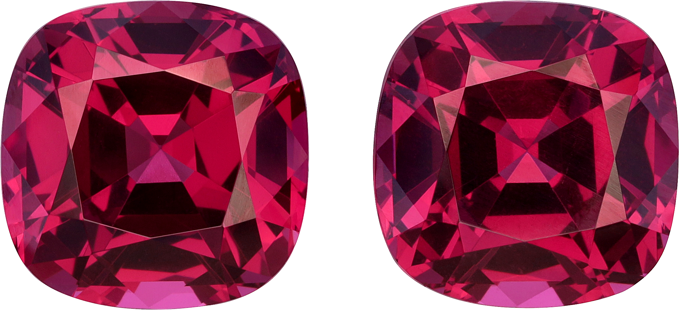 Cushion cut malaya garnet, 9.39 by 9.32 mm, shown at actual size