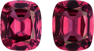 Cushion cut rose garnet, 11.01 by 9.06 mm, shown at actual size