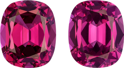 Cushion cut rose garnet, 10.98 by 9.01 mm, shown at actual size