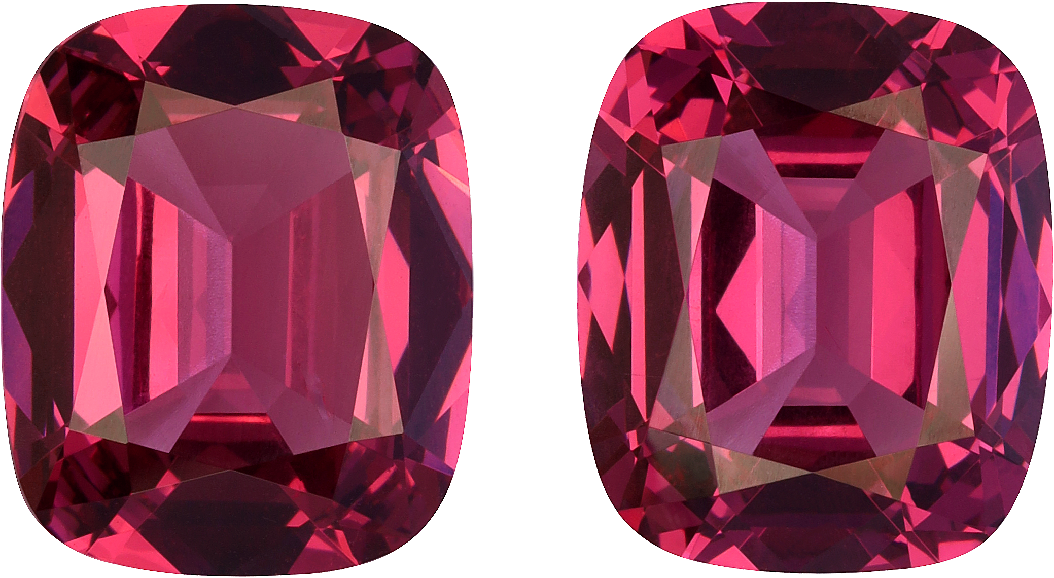 Cushion cut rose garnet, 10.81 by 8.92 mm, shown at actual size