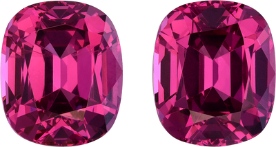 Cushion cut rose garnet, 10.93 by 9.15 mm, shown at actual size