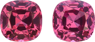 Cushion cut rose garnet, 8.1 by 8.06 mm, shown at actual size