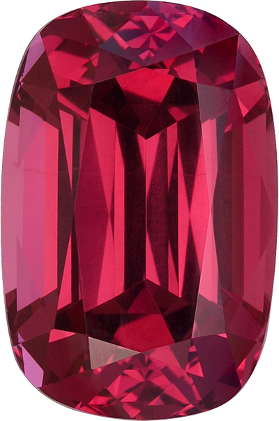 Cushion cut rose garnet, 11.93 by 7.84 mm, shown at actual size