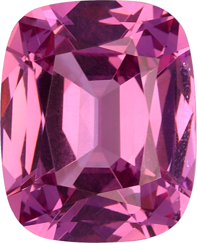 Cushion cut rose garnet, 10.2 by 8.19 mm, shown at actual size