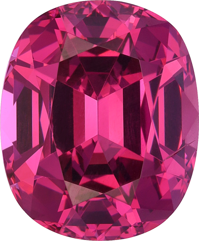 Cushion cut rose garnet, 10.92 by 9.05 mm, shown at actual size