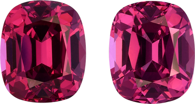 Cushion cut rose garnet, 10.86 by 9.03 mm, shown at actual size