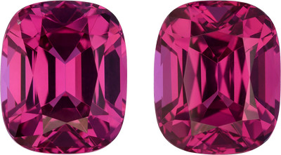 Cushion cut rose garnet, 11.96 by 9.87 mm, shown at actual size