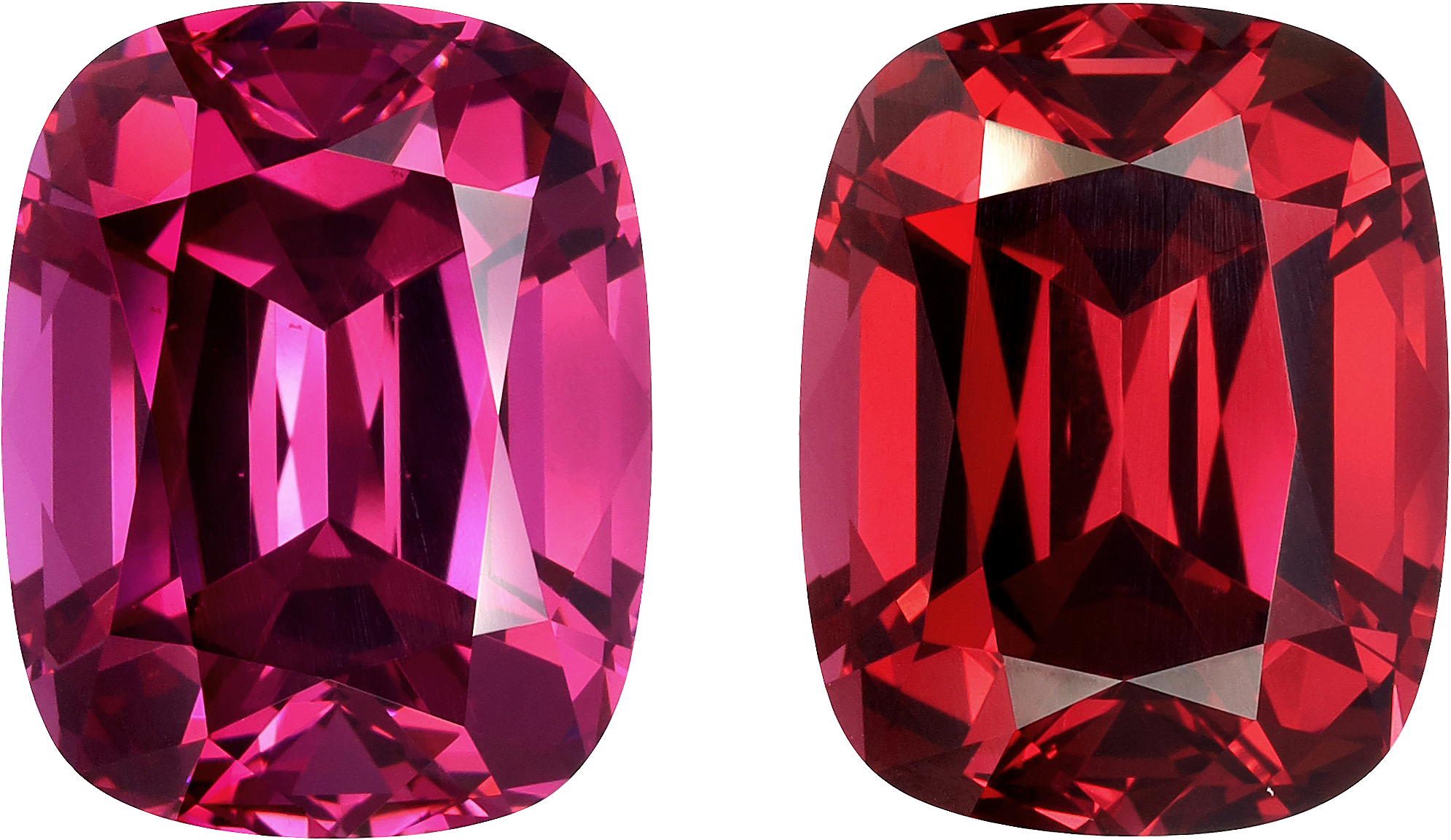 Cushion cut rose garnet, 16.8 by 13.05 mm, shown at actual size