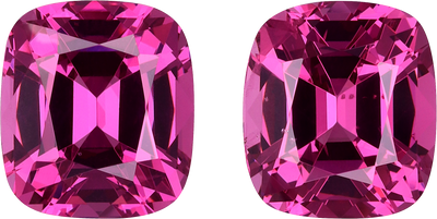 Cushion cut rose garnet, 9.95 by 8.79 mm, shown at actual size
