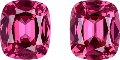 Cushion cut rose garnet, 10.72 by 9.11 mm, shown at actual size