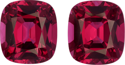 Cushion cut rose garnet, 12.61 by 11.11 mm, shown at actual size