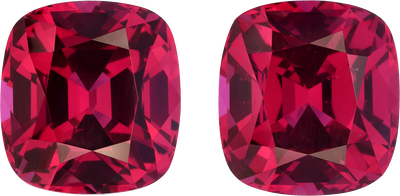 Cushion cut rose garnet, 11.97 by 11.16 mm, shown at actual size