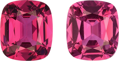 Cushion cut rose garnet, 10.47 by 9.03 mm, shown at actual size