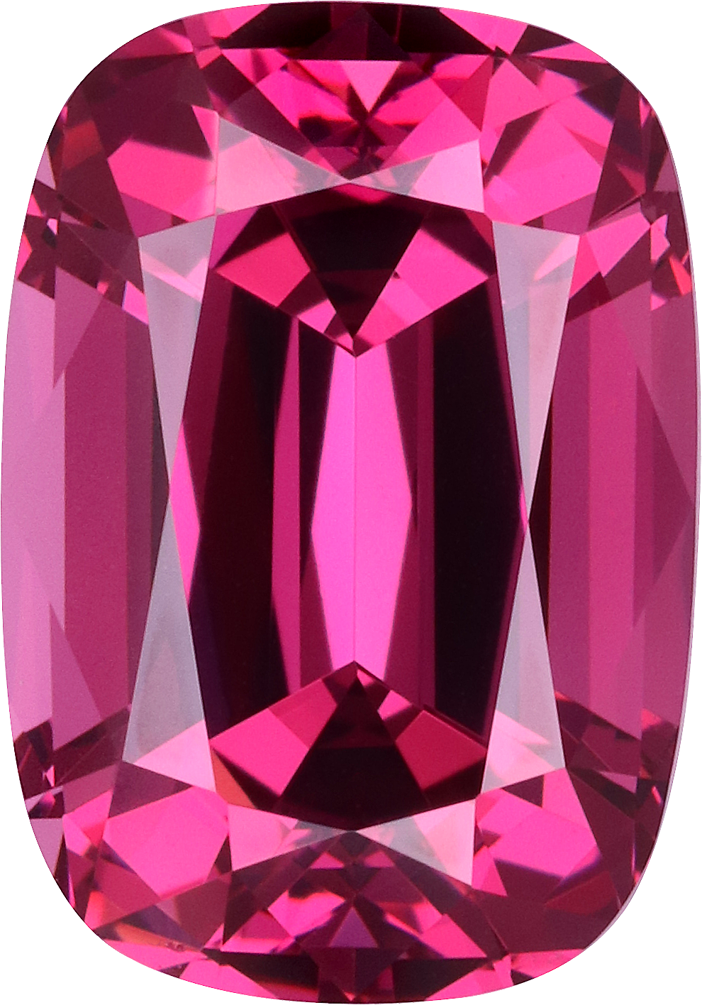 Cushion cut rose garnet, 11.78 by 8.22 mm, shown at actual size