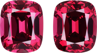 Cushion cut rose garnet, 11.02 by 9.1 mm, shown at actual size