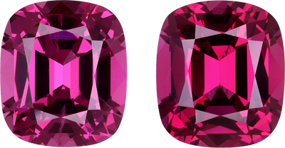 Cushion cut rose garnet, 10.5 by 9.18 mm, shown at actual size
