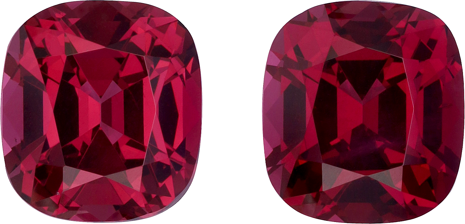 Cushion cut rose garnet, 10.62 by 9.61 mm, shown at actual size