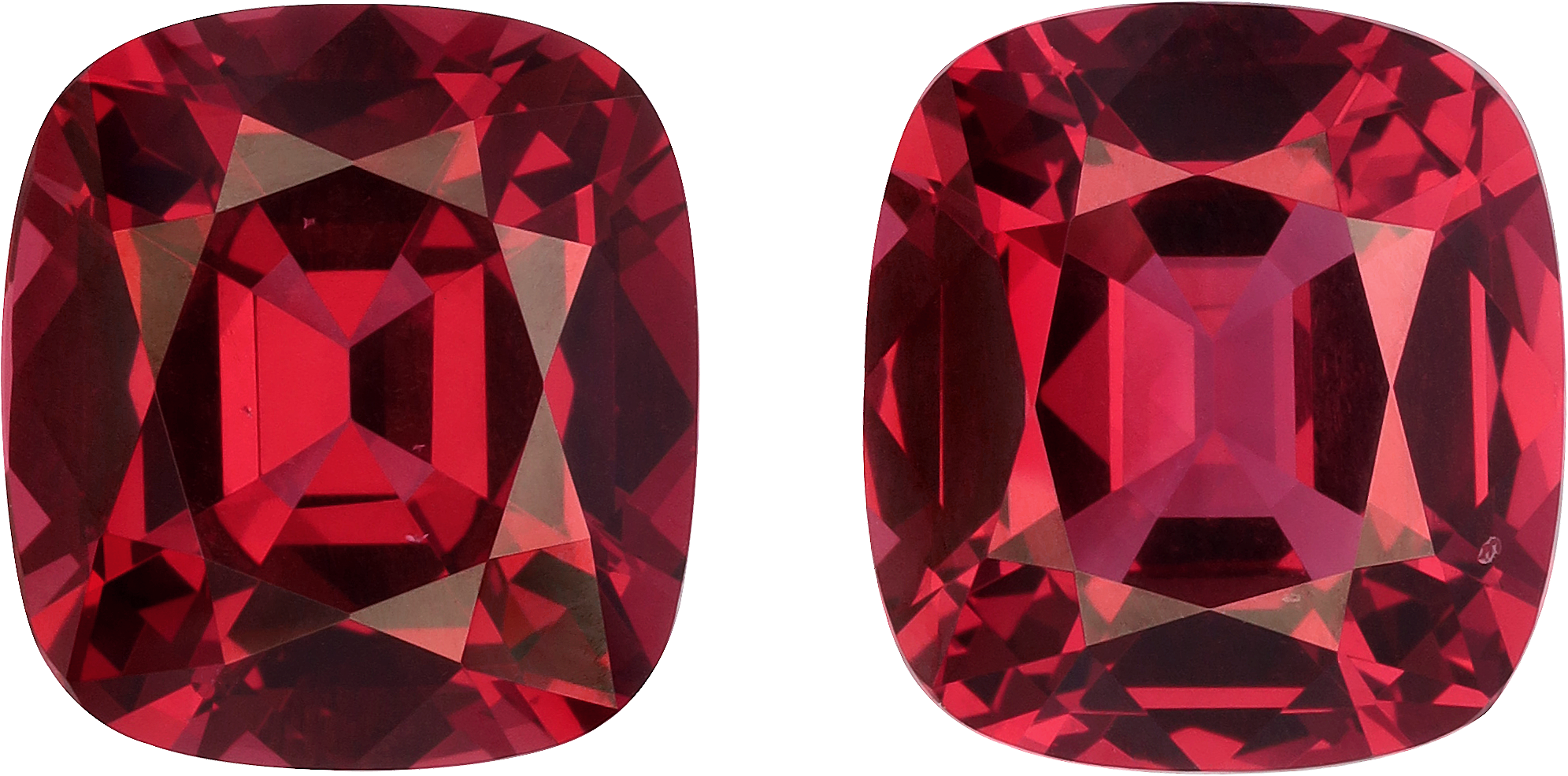 Cushion cut rose garnet, 11.07 by 10.11 mm, shown at actual size