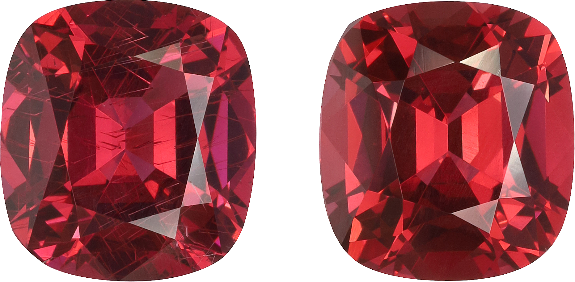 Cushion cut rose garnet, 10.51 by 9.55 mm, shown at actual size