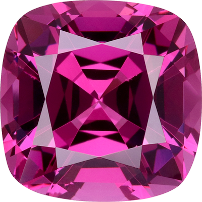 Cushion cut rose garnet, 10.06 by 10.03 mm, shown at actual size