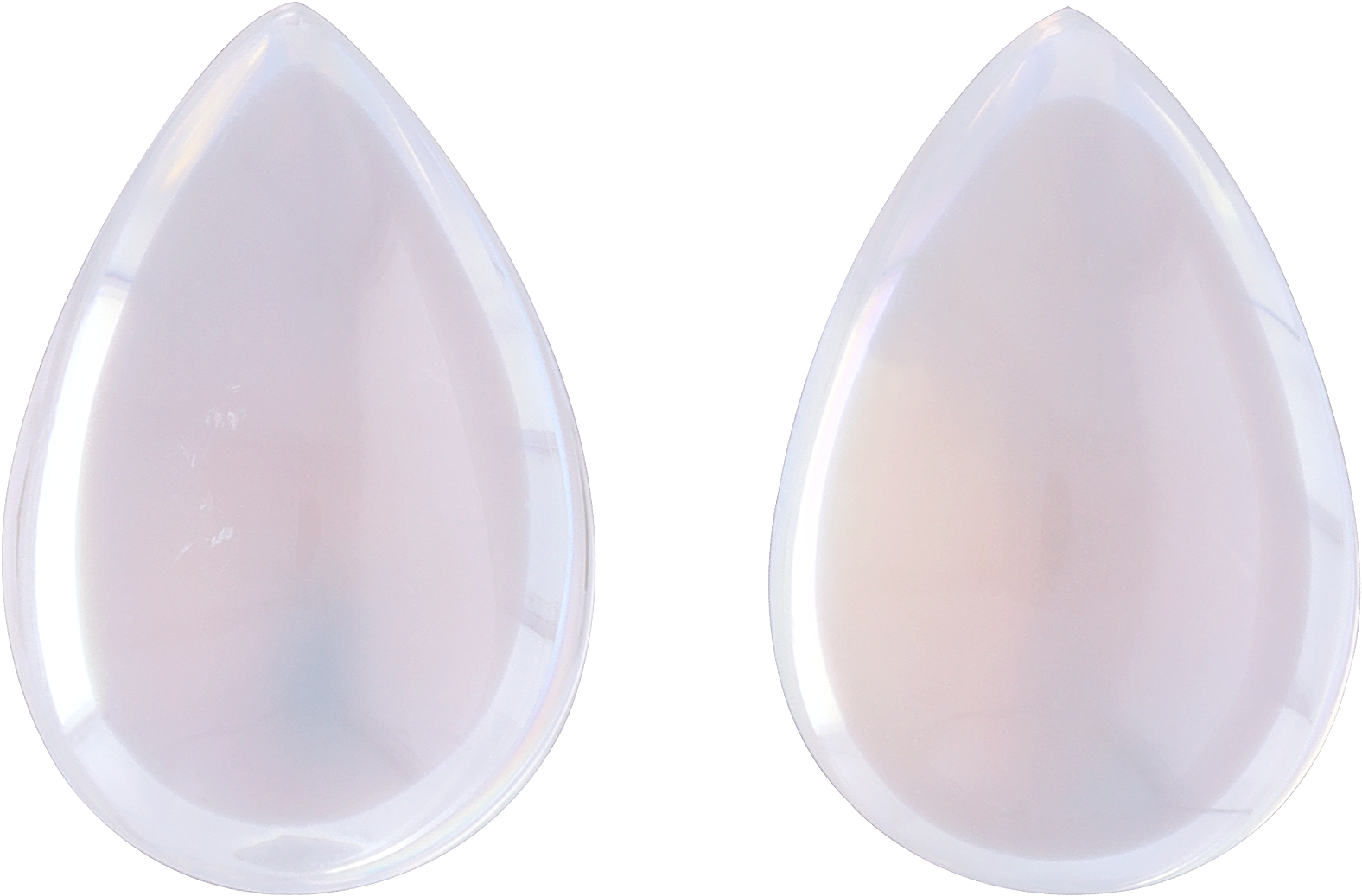 Pear cut rainbow moonstone, 14.89 by 9.95 mm, shown at actual size