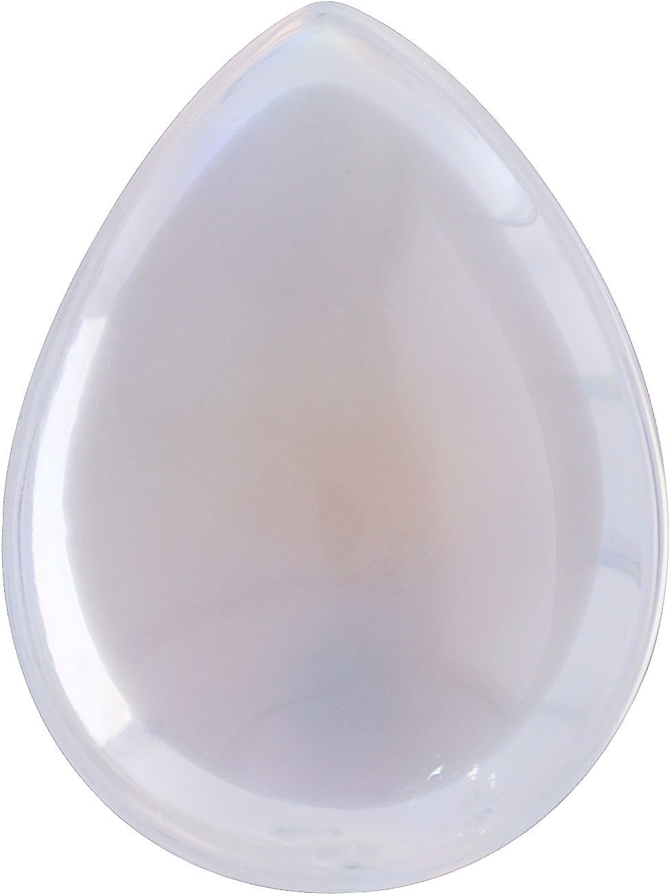 Pear cut rainbow moonstone, 15.96 by 11.92 mm, shown at actual size