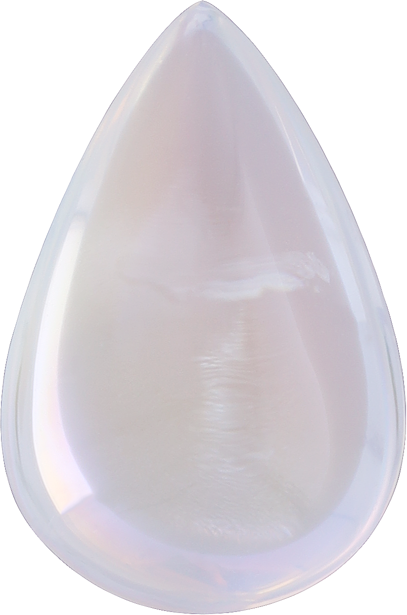 Pear cut rainbow moonstone, 14.88 by 9.85 mm, shown at actual size