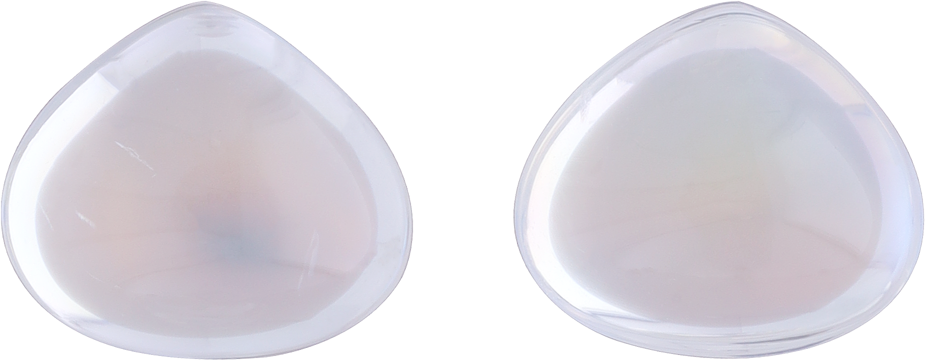 Pear cut rainbow moonstone, 11.75 by 10.27 mm, shown at actual size