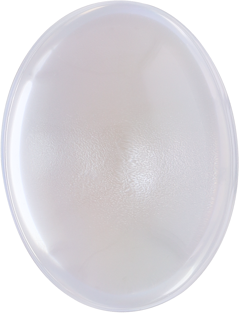 Oval cut rainbow moonstone, 12.29 by 9.36 mm, shown at actual size