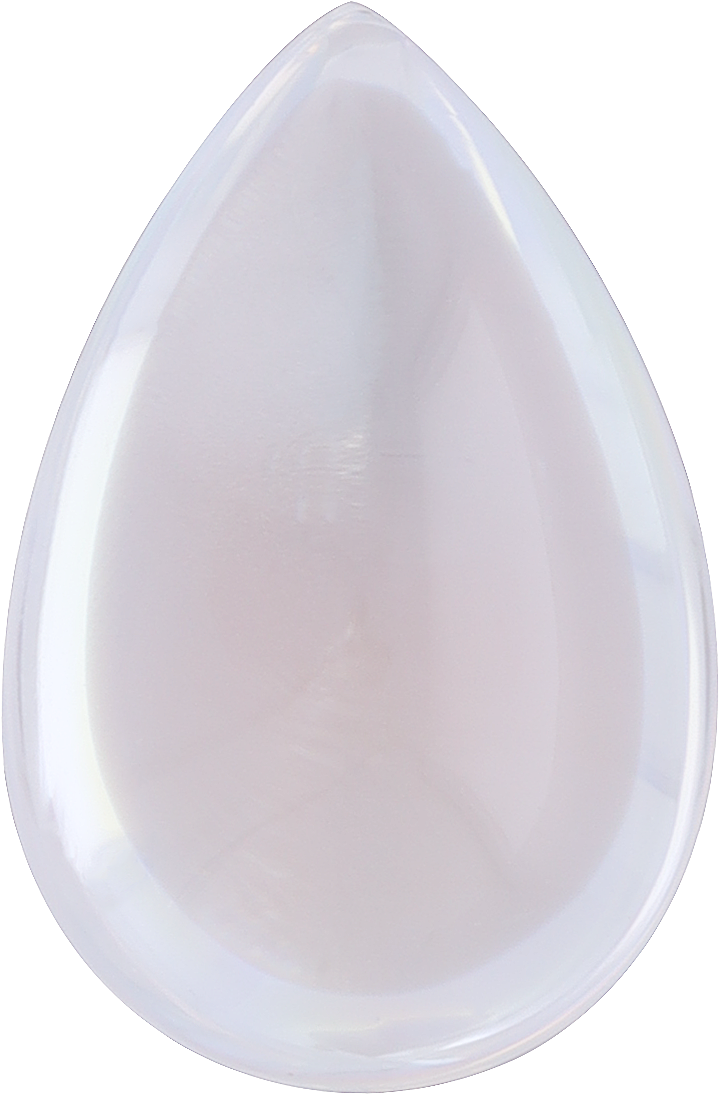 Pear cut rainbow moonstone, 13.44 by 8.85 mm, shown at actual size
