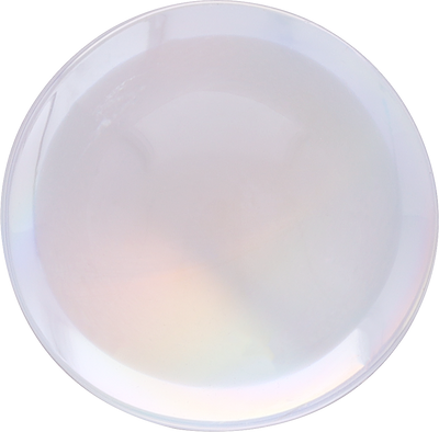 Round cut rainbow moonstone, 10.13 by 9.98 mm, shown at actual size