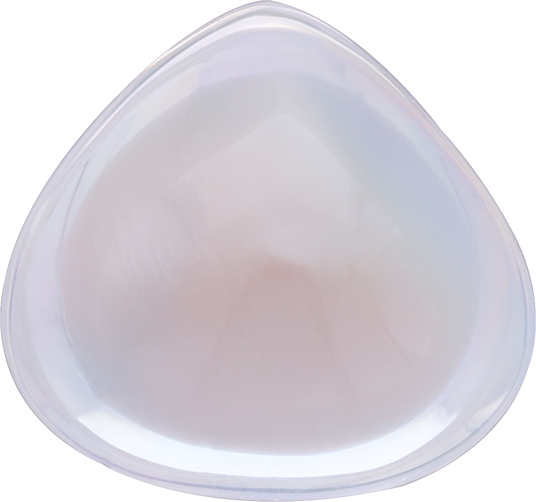 Pear cut rainbow moonstone, 10.32 by 9.72 mm, shown at actual size