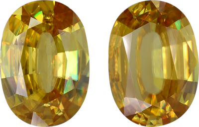 Oval cut sphene, 16.95 by 12.06 mm, shown at actual size